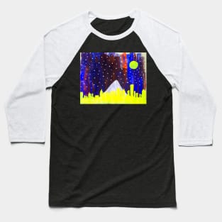 Vibrant City Night Life Baseball T-Shirt